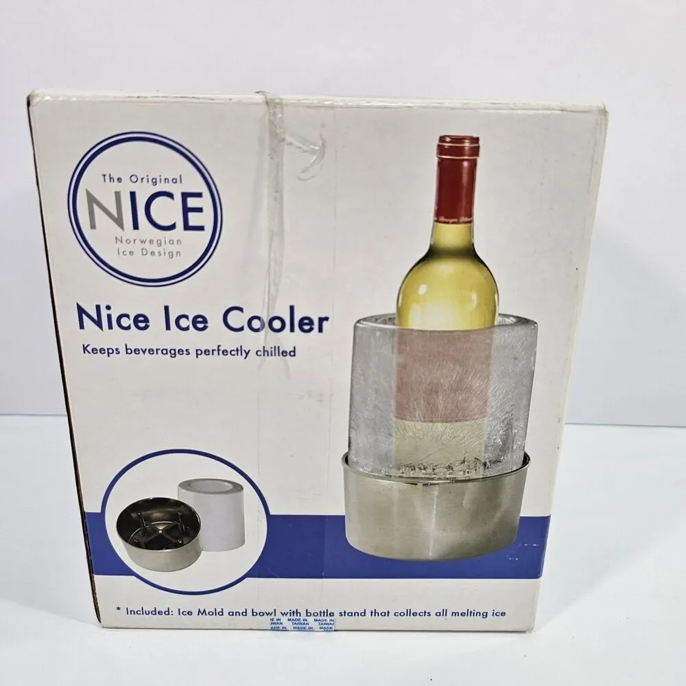 Nice Ice Norwegian Ice Cooler Mold Wine Bottle Chiller NIB